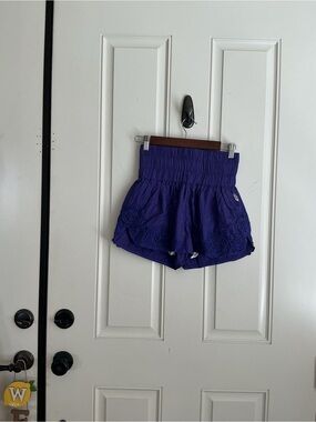 Free People Movement  Purple Lined Shorts with Lace Appliqué size S